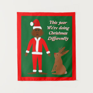 Tapete De Parede Papais noeis Sasquatch e Jackalope - Natal Persona