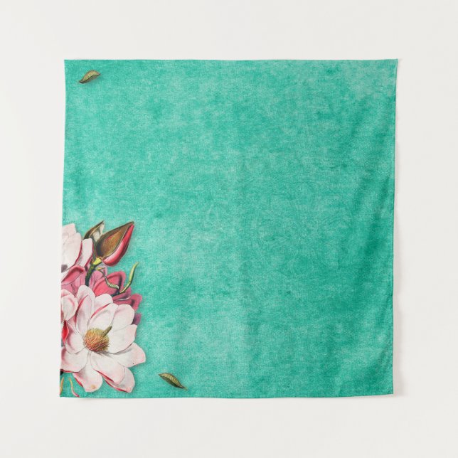 Tapete De Parede Papel de magnólia para flores antigo (Frente)