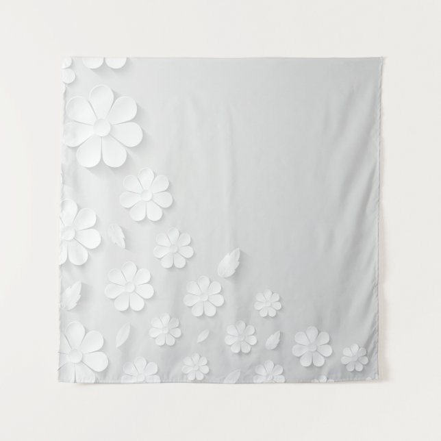 Tapete De Parede Paper flower background white (Frente)