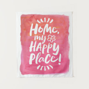 Tapete De Parede Para casa, meu Lugar Feliz! Calmo de Aquarela Pink