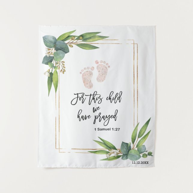 Tapete De Parede Para Esta Criança, Rezamos Bíblia Versa (Frente)