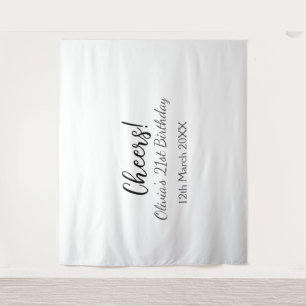 Tapete De Parede Parabéns 21º aniversário adicionar nome data simpl