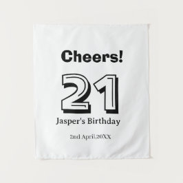 Tapete De Parede Parabéns 21 aniversário letra negrito nome menino 
