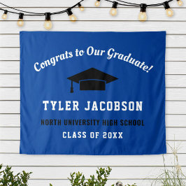 Tapete De Parede Parabéns ao nosso Formando Real Azul Personalizado
