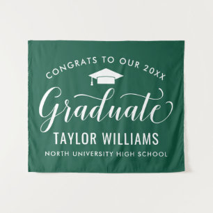 Tapete De Parede Parabéns ao Nosso Graduado Fundo Verde