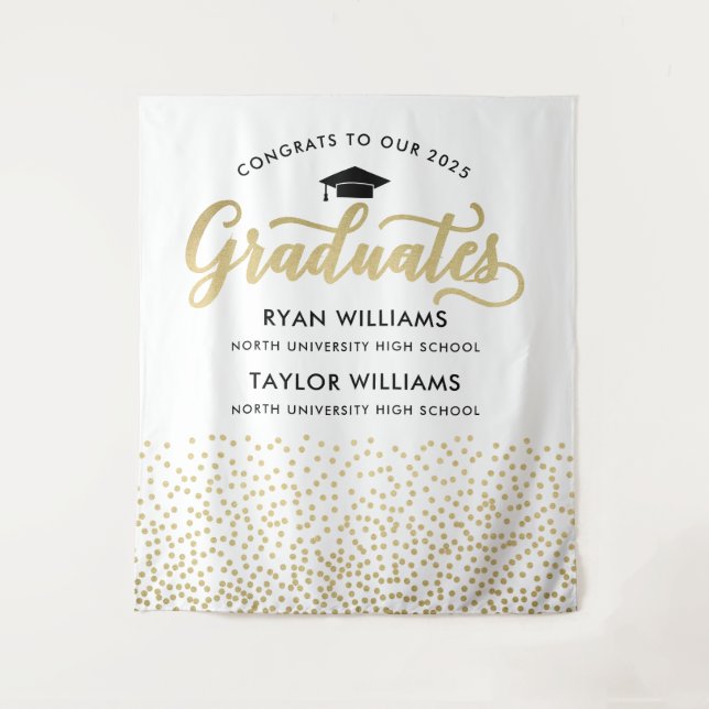 Tapete De Parede Parabéns ao nosso partido Confetti, Dourado, Forma (Frente)