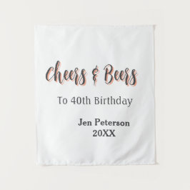 Tapete De Parede Parabéns & cervejas para 40 anos nome cinza ano pe