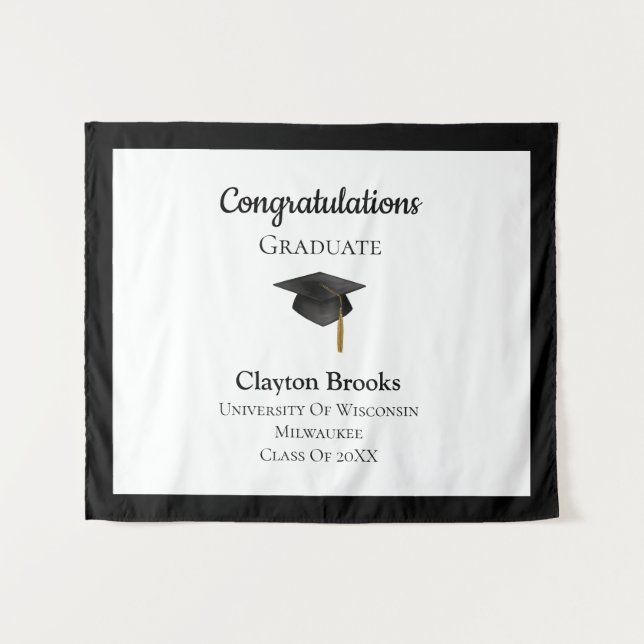 Tapete De Parede Parabéns Formando com Boné (Frente (Horizontal))