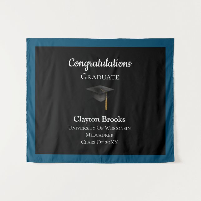 Tapete De Parede Parabéns Formando com Boné (Frente (Horizontal))