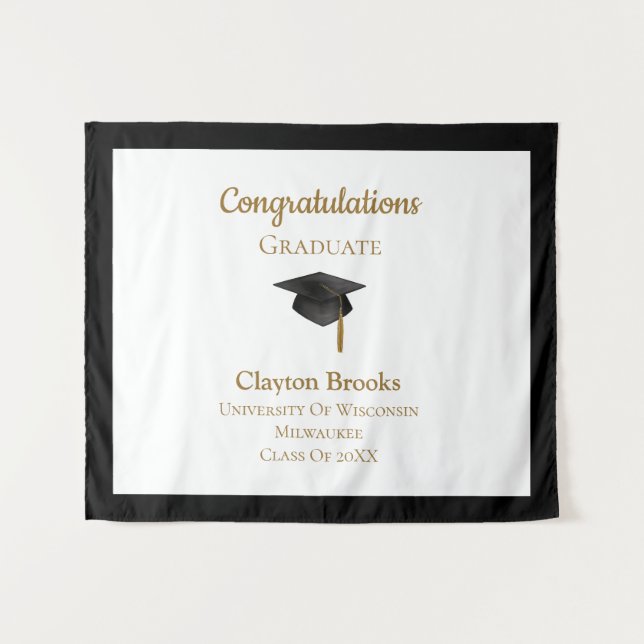 Tapete De Parede Parabéns Formando com Boné (Frente (Horizontal))