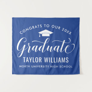 Tapete De Parede Parabéns Graduado Fundo Azul Real