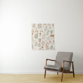 Tapete De Parede Parede de Berçário Botânico Arco-Íris Boho Terra