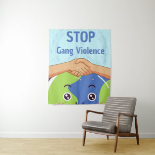 Tapete De Parede Parem o aperto de mão de violência de gangues pela
