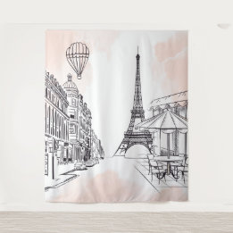 Tapete De Parede Paris backdrop pink french party banner birthday