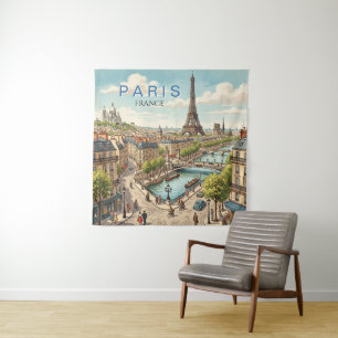 Tapete De Parede Paris França Viagem Arte Vintage