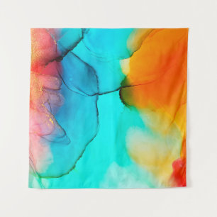 Tapete De Parede Parte da pintura a álcool, macro foto, abstrato