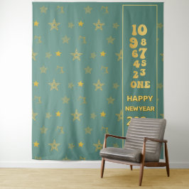 Tapete De Parede Parte de Contagem de Vésperas de ano novo Dourada