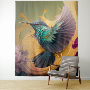 Tapete De Parede Pássaro Hummingave no Pássaro da Vida Selvagem da