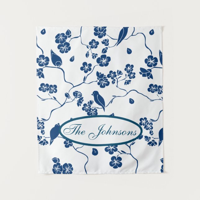 Tapete De Parede Pássaros e Florais Toilosos Contemporâneos (Frente)