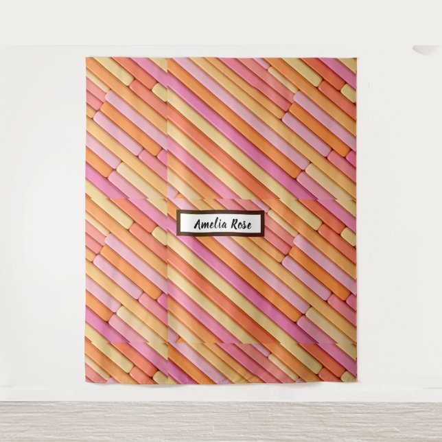 Tapete De Parede Pastel Geométrico Personalizado - Moderno (Frente)