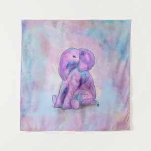 Tapete De Parede Pastos de aquarela de elefante para bebês