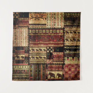 Tapete De Parede Patchwork Africano: Grunge Impressão Background