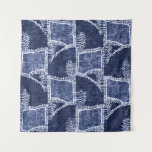 Tapete De Parede Patchwork do Indigo: Textuturado verificado Elegân