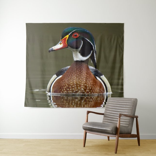 Tapete De Parede Pato de madeira na água (In Situ (Horizontal))