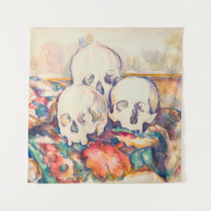 Tapete De Parede Paul Cezanne - Os Três Crânios Aquarela