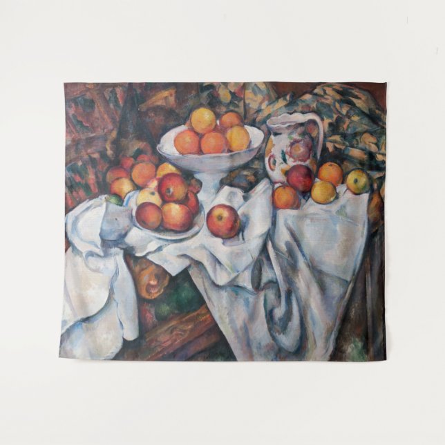 Tapete De Parede Paul Cezanne - Vida Estática, Maçãs e Laranjas (Frente (Horizontal))