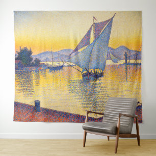 Tapete De Parede Paul Signac - O Porto ao Pôr-do-Sol, Opus 236