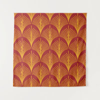 Pavão Dourado Vermelho: Art Deco.