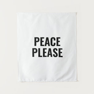 Tapete De Parede Paz, texto branco e negro para protesto anti-guerr