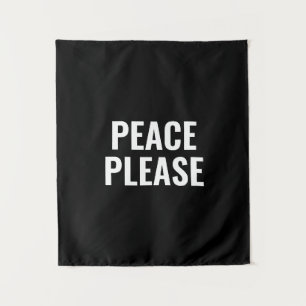 Tapete De Parede Paz, texto branco e preto para protesto anti-guerr