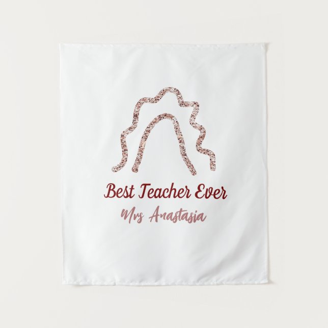 Tapete De Parede Peach marron glitter rainbow teacher appreciation  (Frente)