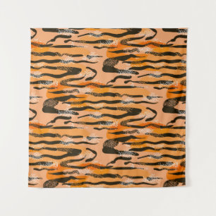 Tapete De Parede Peach Tiger Stripe