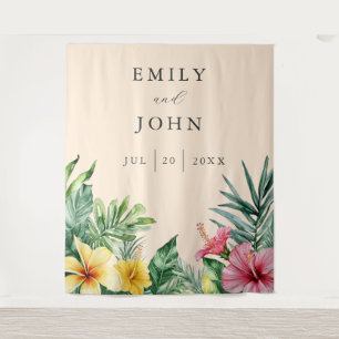 Tapete De Parede Peach Tropical Flowers Casamento Foto Plano
