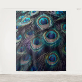 Tapete De Parede Peacock Feather motif Closeup