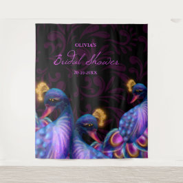 Tapete De Parede Peacock Jewel Tones Casando Floral Moody Purple