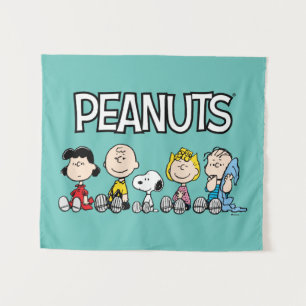 Tapete De Parede Peanuts Gang Sentado Junto