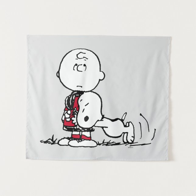 Tapete De Parede PEANUTS | Padrão vermelho e preto (Frente (Horizontal))