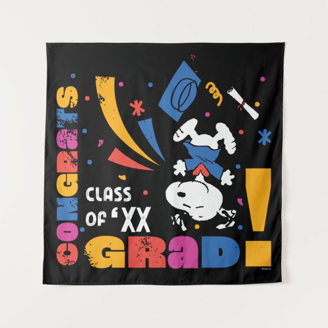 Tapete De Parede Peanuts Snoopy Congrats Grad Graduation Confetti (Frente)