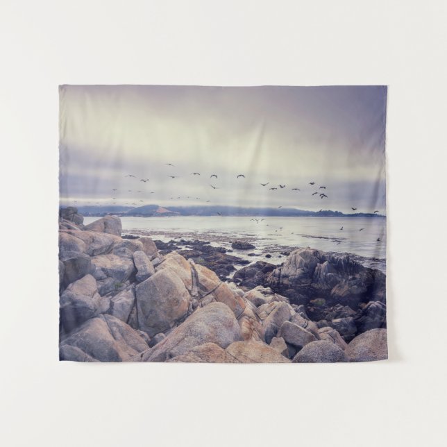 Tapete De Parede Pebble Beach Tranquil Rocky Shoreline (Frente (Horizontal))
