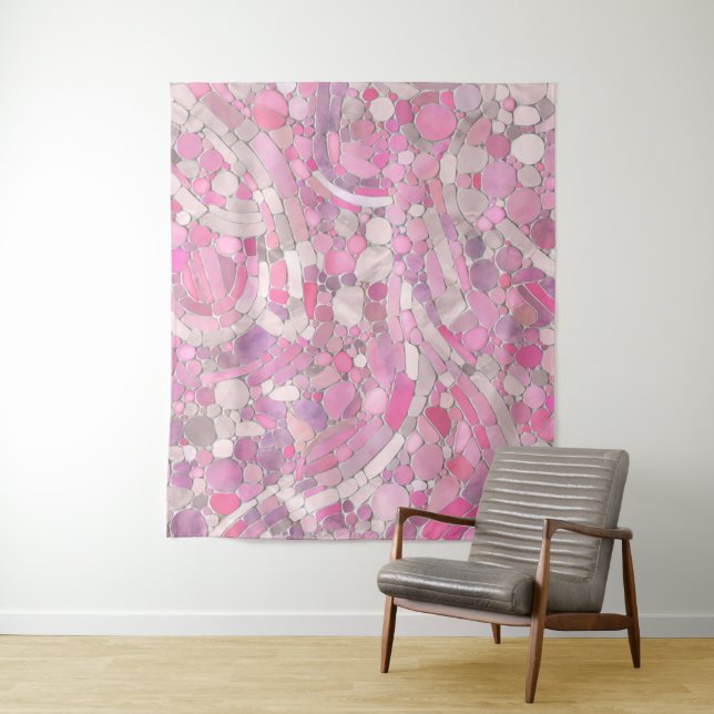 Tapete De Parede Pebbles Mosaico Art - Rosa Blush Pink (In Situ)
