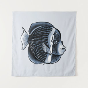 Tapete De Parede Peixe Gato com Eyelashes Angelfish Tropical