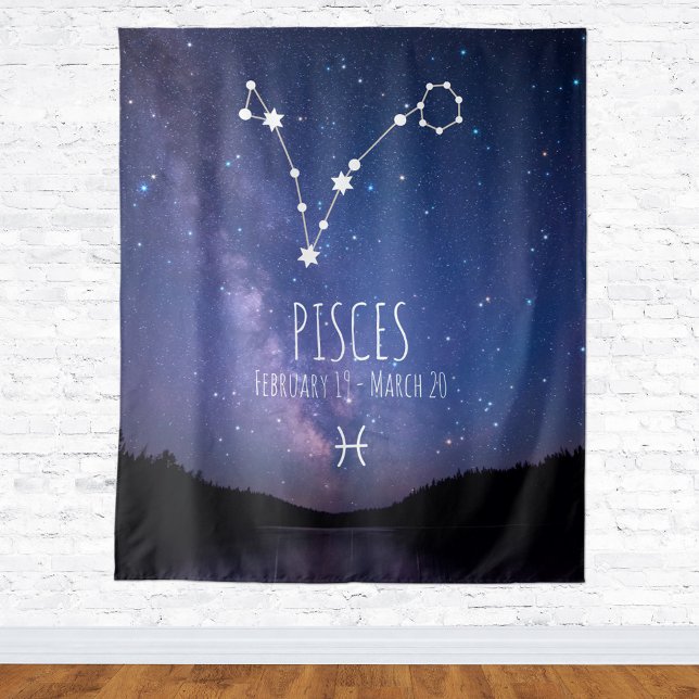 Tapete De Parede Peixes | Têxtil de Astrologia Personalizado (Criador carregado)