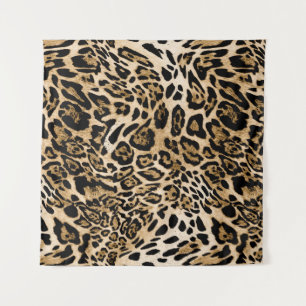 Tapete De Parede Pele-leopardo africana: Textura animal sem costura