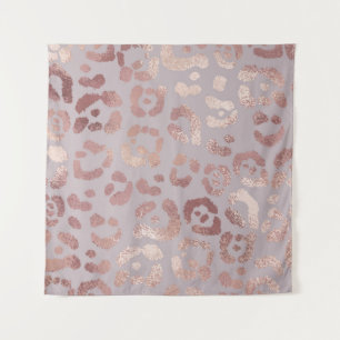 Tapete De Parede Pele-leopardo: elegância rosa de ouro.