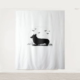 Tapete De Parede Pembroke Welsh Corgi - Halloween Moon Silhouet