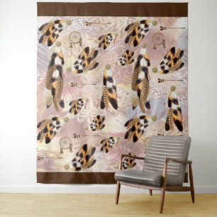 Tapete De Parede Penas castanhas pelicanas ou Hawk